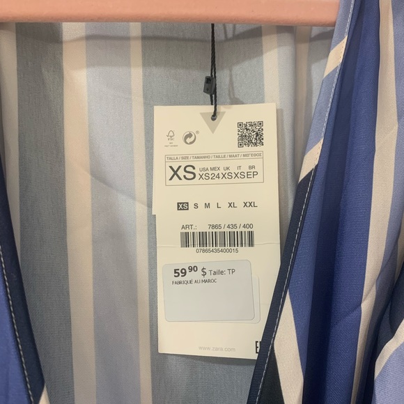 Zara Blue Striped Short Jumpsuit - Picture 8 of 8